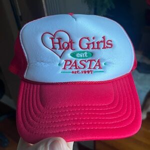 Pasta confidential hot girls eat pasta trucker hat